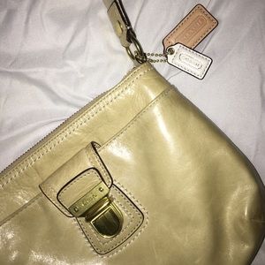 Tan leather coach bag